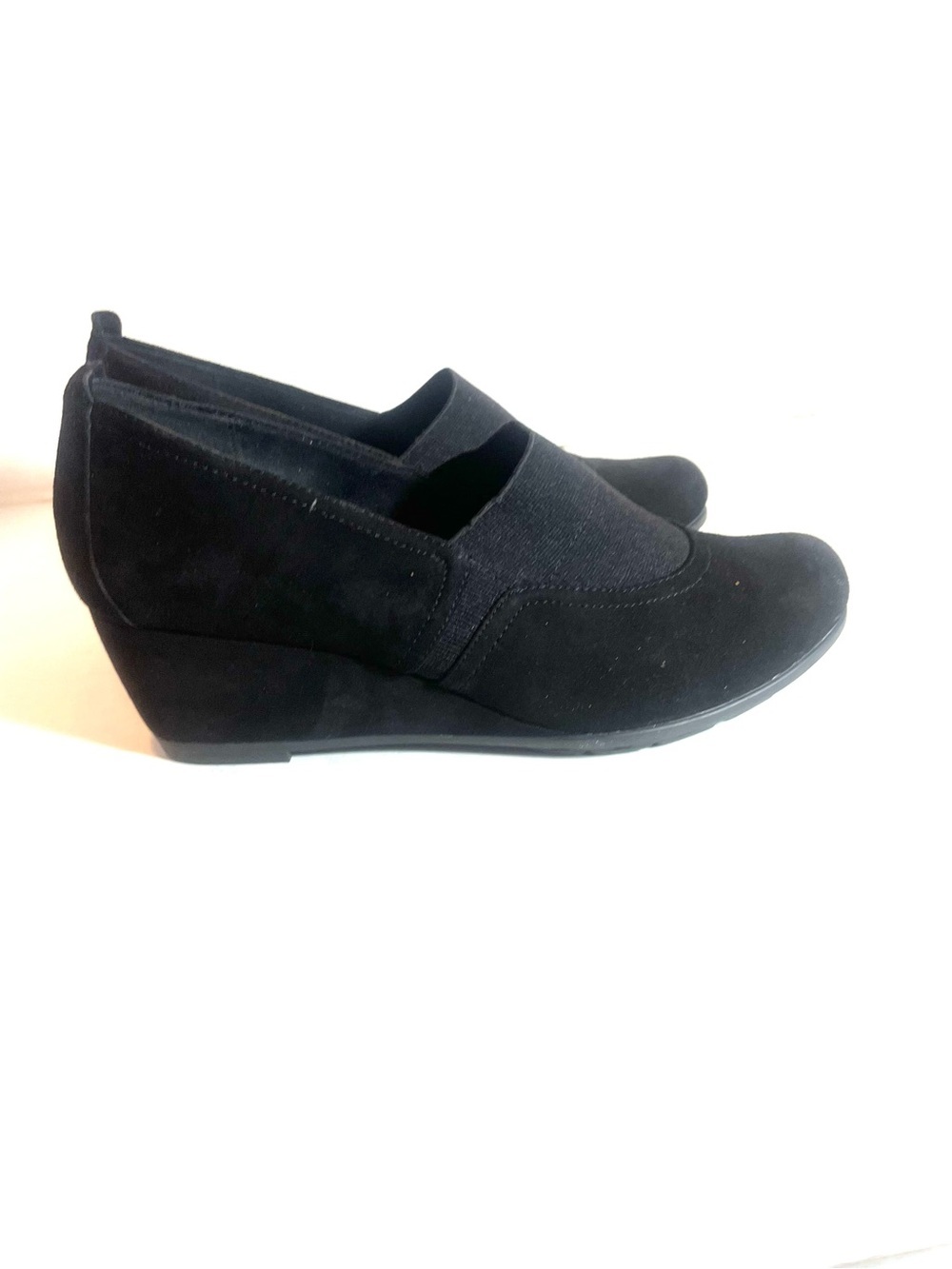 Easy Spirit e24/7 Black Stretch Comfort Flats Women’s Slip-On Shoes Size 10M